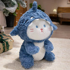 Fluffy Dog & Cat in Shark Outfit Plushie