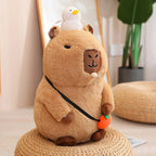 Fluffy Sleepy Capybara with Orange Plushie